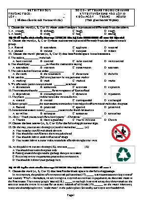 Đề thi tuyển sinh vào Lớp 10 môn Tiếng Anh - Đề thi thử số 2
